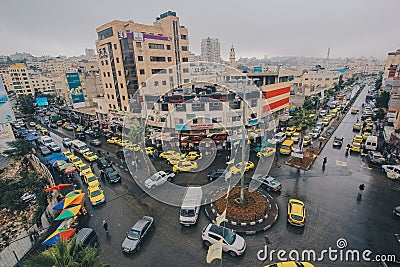 Al-Manara Square at Hebron City in Palestine at 2,11,2014 Editorial Stock Photo