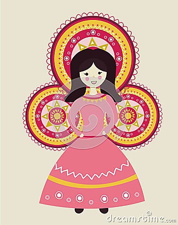 Al Mawlid Al Nabawi Bride - Traditional Islamic celebration of the prophet Muhammed birth day - a bride made of sweets for young Vector Illustration