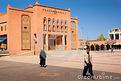 Al Mouahidine square. Ouarzazate. Morocco. Editorial Stock Photo