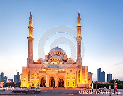 Al-Noor mosque, Sharjah, UAE Stock Photo