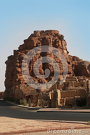 Al Ula Fort with the old town mudhouses in Saudi Arabia Editorial Stock Photo