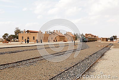 Al Ula, Saudi Arabia, February 19, 2020: Restored Hejaz railway train built for by the Ottoman Empire Editorial Stock Photo