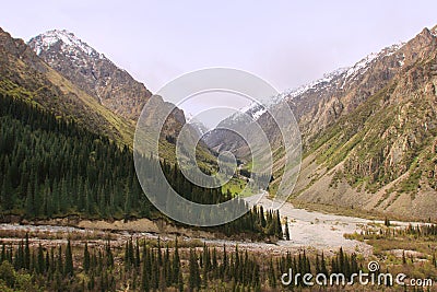 The Ala Archa National Park in May, Kyrgyzstan Stock Photo