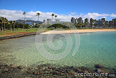 Ala Moana Beach Park Stock Photo