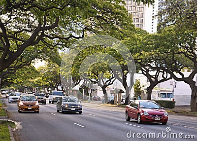 Ala moana boulevard Editorial Stock Photo