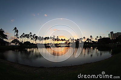 Ala Moana Sunset 4 Stock Photo