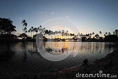 Ala Moana Sunset 3 Stock Photo