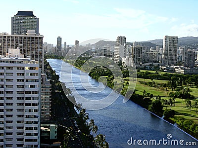 Ala Wai Canal Stock Photo