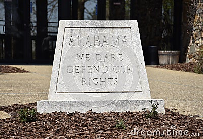 Alabama We Dare Defend Our Rights State Motto Editorial Stock Photo