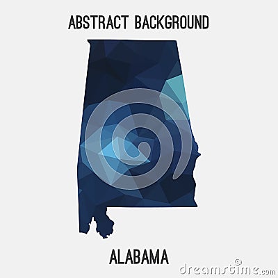 Alabama map in geometric polygonal,mosaic style. Vector Illustration