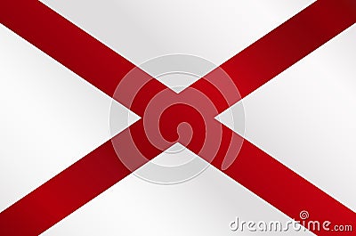 Alabama Sate Flag Gloss Vector Illustration