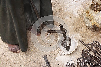 Alabaster craftsman Stock Photo