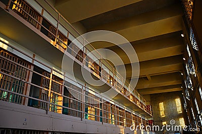 Alactraz Jail Cells Stock Photo