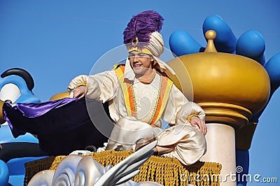 Aladdin in A Dream Come True Celebrate Parade Editorial Stock Photo