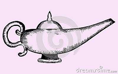 Aladdin magic lamp Vector Illustration