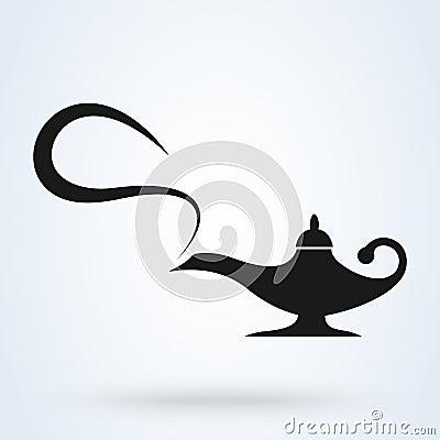 Aladdin magic lamp, Simple vector modern icon design illustration Vector Illustration