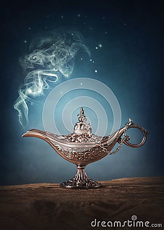 Aladdin magic lamp Stock Photo