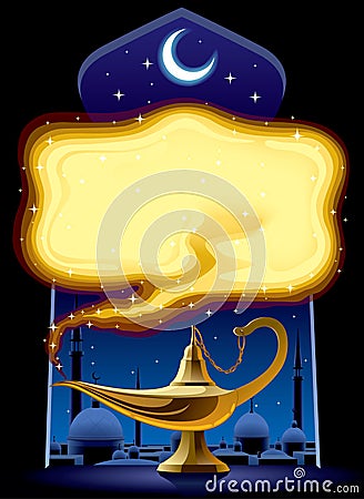 Aladdin's Magic Lamp Vector Illustration