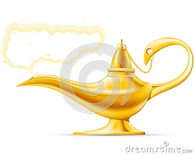 Aladdin's Magic Lamp Vector Illustration