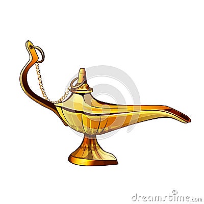 Aladdins Lamp Illustration Vector Illustration