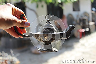 Aladdins magic lamp from Turkey Stock Photo