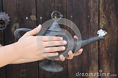 Aladdins magic lamp from Turkey Stock Photo