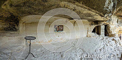Medieval The Orthodox Christian cave monastery complex of Aladzha Editorial Stock Photo