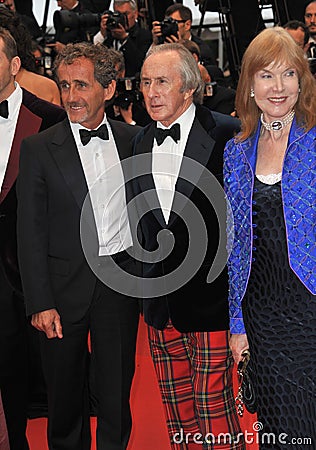 Alain Prost & Jackie Stewart & Helen Stewart Editorial Stock Photo