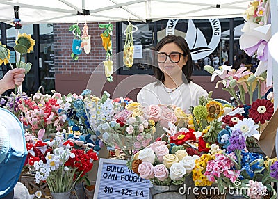 Participants at the annual Art and Wine festival in Alameda, CA Editorial Stock Photo