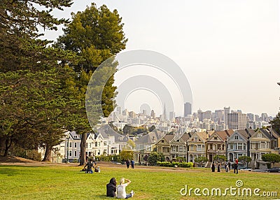 Alamo Square in San Francisco, California Editorial Stock Photo