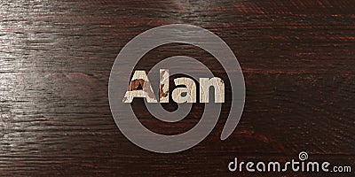 Alan - grungy wooden headline on Maple - 3D rendered royalty free stock image Stock Photo