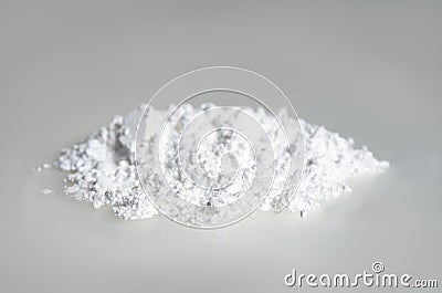 Alantoin white powder chemical extract for cosmetic ingredient Stock Photo