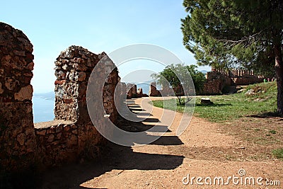 Alanya Castle Wall Stock Photo