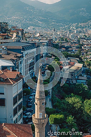 Alanya city, Turkey, view from red tower Stock Photo