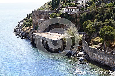 Alanya shipyard Stock Photo