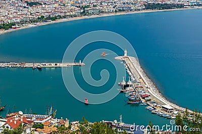 Alanya Town view from Alanya Castle in Turkey Stock Photo