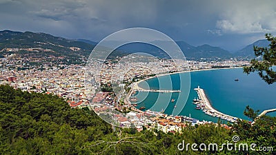 Alanya Town view from Alanya Castle in Turkey Stock Photo