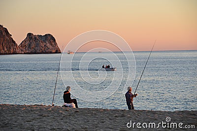Evening in Cleopatra beach in Alanya Turkey Editorial Stock Photo