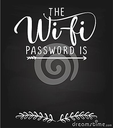 The Wi-fi password is: - black chalkboard with free space for WIFI login Vector Illustration