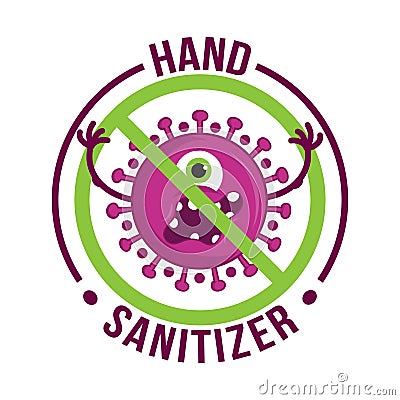 Hand sanitizer - Antiviral antibacterial formula vector icon. Vector Illustration