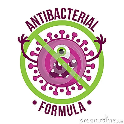 Antiviral antibacterial formula - Hand sanitizer vector icon Vector Illustration