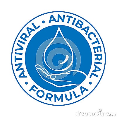 Antiviral antibacterial formula - Hand sanitizer Vector Illustration