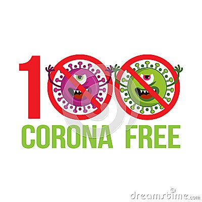 100% corona free Vector Illustration