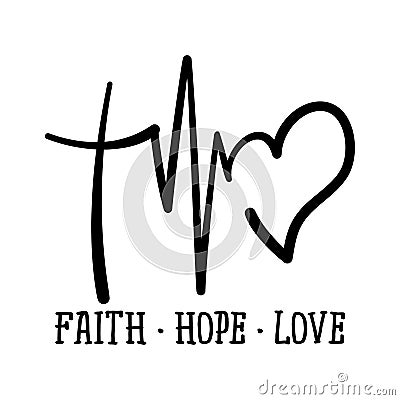 Faith Hope Love Vector Illustration