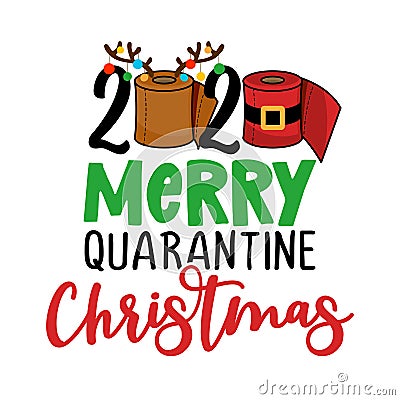 2020 Merry Quarantine Christmas Vector Illustration