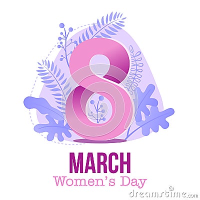 Happy International Women`s Day - International Womens Day greeting card. Vector Illustration