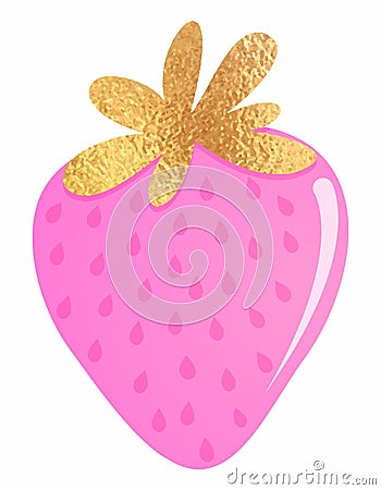 Cute strawberry fruit in love. Funny cartoon doodle draw. Vector Illustration