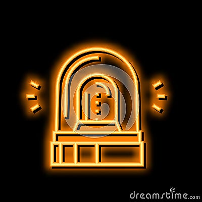 alarm alert neon glow icon illustration Vector Illustration