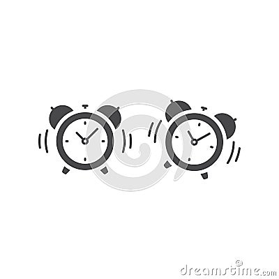 Alarm clock with bell ringing icon Vector Illustration