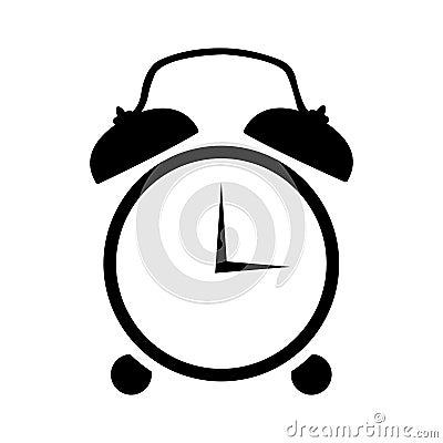 alarm clock black vector icon, time symbol, simple basic illustration Vector Illustration